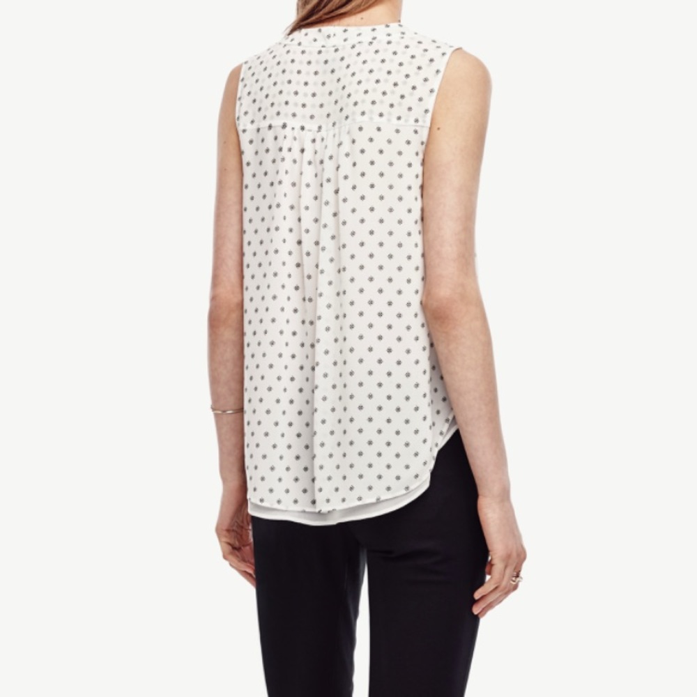 Ann Taylor Mosaic Shirred Shell Top - Picture 3 of 8